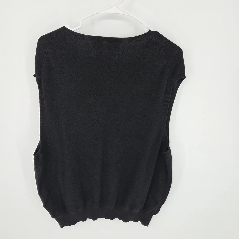 Polo Ralph Lauren Men's XXL Black Pima Cotton Sweater Vest Purple Pony Logo